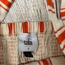 CAbi  6102 small cotton linen coral off white brunch top Photo 3