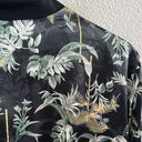 Victoria's Secret  Silky Polyester Bomber Jacket Dark Tropical Print Front Zip L Photo 7