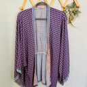 Sim & Sam Purple Print Bohemian Kimono Cardigan L/XL Photo 0