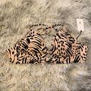 Shade & Shore  Women’s Longline Cut Out Bikini Top Size 36B Beige Animal Print Photo 30