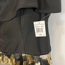 Betsy and Adam NWT  Women’s Off the Shoulder Metallic Floral Black & Gold Dress Size 12 Photo 2