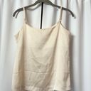 New Cream White Business Casual Minimalist Silky Cami Tank Top Size Medium Photo 3