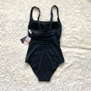 Jag jeans NWT Jag Shibori Solids One Piece Swimsuit Size XS Black Strappy Back Square Neck Photo 4