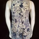 Converse  White & Blue Floral Sheer Tank Top (S) Photo 3