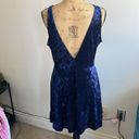 Divided Blue Velvet Dress Photo 1