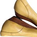 Frye Wedges  Yellow Leather Buckle Detail Peep Toe Wedges, Sz 8 Photo 12