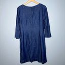 Talbots  Faux Denim Chambray Style Mini Dress Quarter Length Ruffle Sleeve 12p Photo 1
