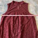 Xhilaration  Maroon Floral Lace Sleeveless Dress Medium Photo 7