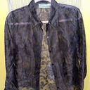 Susan Bristol  Women’s Sheer Floral Brown Blouse Size 4‎ Pre-owned Photo 0