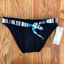 Jag jeans NEW NWT  Solid Black Blue White Belted Stripe Y2K Bikini BOTTOM Small S Photo 0