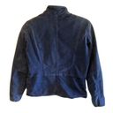 Chico's  Women's Blue Suede 100% Leather Button Up Mock Neck Jacket Size 0 (S) Photo 1