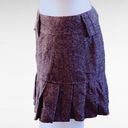 Moda  International Y2K Brown Herringbone Tweed Pleated Micro Mini Skirt Size 10 Photo 2