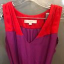 Loft  Red and Fuschia color block dress size 8 Photo 4