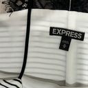 EXPRESS White Black Striped Lace Back Tank Top Sleeveless Blouse Shirt Size M Photo 1
