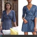 Maje  Reanny blue satin printed wrap dress Photo 3