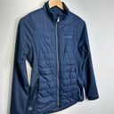 Peter Millar Peter Sweater Womens Small Blue Sharks Tooth Full Zip Hybrid Navy Jacket Photo 4