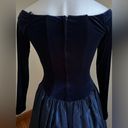 Jessica McClintock  Ball Gown Blue Metallic Velvet Taffeta Tulle Dress Sz 4 Photo 6