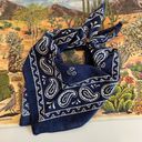 Vintage Blue  Western Paisley Cotton Square Neck Tie Bandana Photo 1