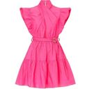 Derek Lam  10 Crosby Finne Ruffled Wrap Tiered Mini Dress in Pink 38 Womens Photo 10