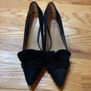 Sole Society  Womens Darbia Shoe Heel Sz 8 Black Suede Ruffle Pointed Toe Leather Photo 10