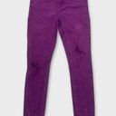 Harper Plum Purple Distressed Knee Raw Hem Skinny Jeans Womens Size 27 Photo 0