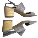 Toms  Poppy Cement Gray Corduroy Slingback Wooden Block Heel Sandals Size 7.5 Photo 2