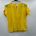 Oscar de la Renta  100% Silk Yellow Short Sleeve Semi Sheer Top Size 4 Photo 1