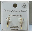 Do Everything In Love NWT 14K gold dipped CZ  hoops Photo 1