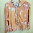 Skinny Girl  Jeans Orange/Pink Tye Dye Women's Zip up Hoodie. Size Large. Photo 0