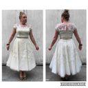 Oleg Cassini  Cap Sleeve Illusion Wedding Dress size 14 Photo 2