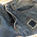 ASOS  RIPPED DISTRESSED PATCH BLUE DENIM BOYFRIEND BUTTON FLY JEANS 6 Photo 8