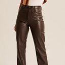 Abercrombie & Fitch Curve Love Vegan Leather 90s Straight Pant Photo 0