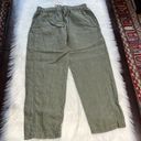 Orvis  Army Green High Rise Linen Pants Photo 7