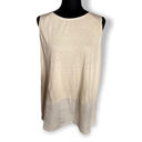 Chico's  Womens Tank Top Size 2 Large 12 Ecru Beige Linen Blend Sleeveless Photo 2