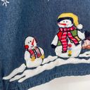 Fashion Bug Vintage  Blue Jean Christmas Snowman Zip Front Jacket Womens 14/16 W Photo 66