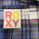 Roxy Plaid Blue Flannel Button Down Long Sleeve Shirt Size Small Photo 9