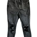 Simple Society  Washed Black High Rise Mom Raw Hem Denim Jeans Photo 0