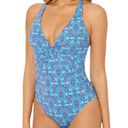 Bleu Rod Beattie  One Piece St. Tropez Swimsuit Halter Criss Cross Back Blue 10 Photo 7