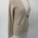 Michael Kors Michael  Cashmere Cardigan Zip Front V Neck Pockets Beige Womens XS Photo 3