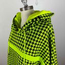 Ivy Park  x Adidas Solar Green Houndstooth Cropped Long Sleeve Hoodie Size Large Photo 5