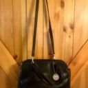 Nine West  Purse Faux Leather Black Bag Charm Euc. Photo 0