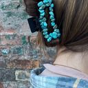 Handmade western turquoise claw clip Blue Photo 1