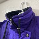 Edge Vintage Womens Inside  Ski Jacket 90s 80s Retro Zip Button Purple Black Coat Photo 1