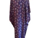 Erika Vintage  Taylor Kimono Nightgown Porc Dress Floral‎ Purple Medium Photo 2