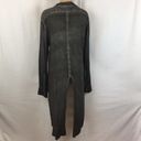 Stillwater  Gray Long Sleeve Sheer Button Front Tail Top Photo 3