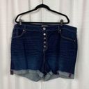 Torrid  Hi Rise Dark Wash Troubadour Button Fly Shorts Sz.26W NWT Photo 8