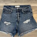 Abercrombie & Fitch  29/8 Curve Love High Rise Distressed Shorts Photo 4