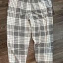 Aerie NWT  Snowed In Fuzzy Jogger Plaid Pant Size XL Gray Photo 4