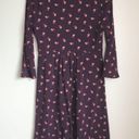 Garnet Hill  Knit Floral Print V Neck Empire‎ Waist Midi Dress 3/4 Sleeve … Photo 3