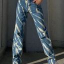 LIONESS  High Waisted Slit Painted Jeans Photo 2